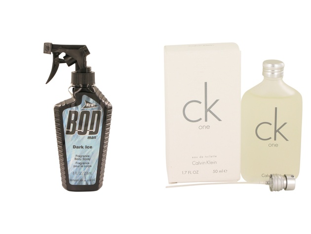 Gift set  Bod Man Dark Ice by Parfums De Coeur Body Spray 8 oz And  CK ONE EDT Pour/Spray (Unisex) 1.7 oz