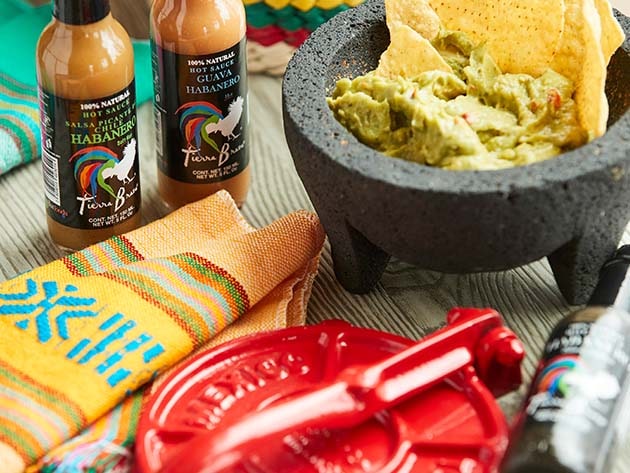 Molcajete with Tortilla Basket