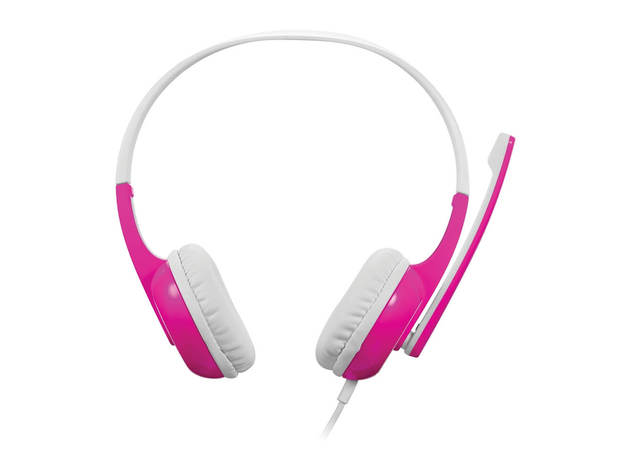 Volkano VK6512PK Kids Headphone with Boom Mic and Cable Protector - Pink
