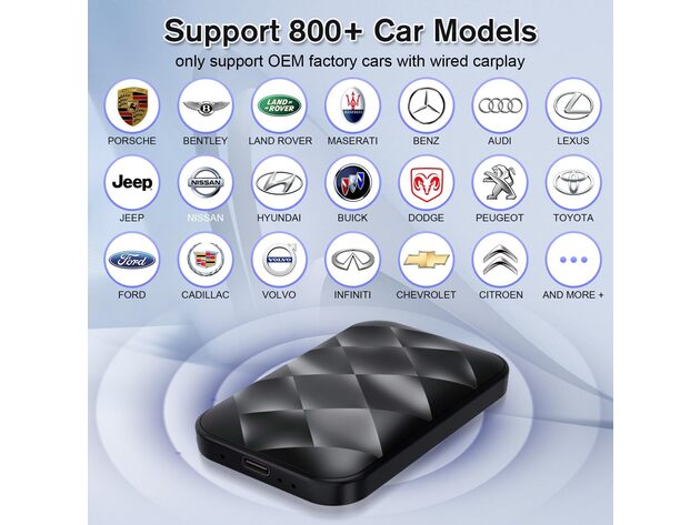 Apple CarPlay & Android Auto Wireless Adapter with Streaming Service Support (2024 Edition)