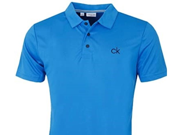Calvin Klein Men's Chest Ck Logo Polo Shirt Blue Size Medium