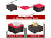 Costway 4 Piece Patio Rattan Wicker Furniture Set Cushioned Sofa Ottoman Garden - Red