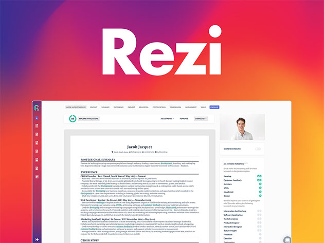 Rezi Résumé Software: Pro Lifetime Subscription