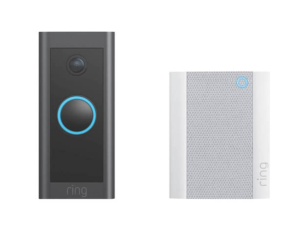 Ring RINGRVDCHIME Video Doorbell Wired + Chime - Black for $92