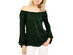 Michael Kors Women's Embroidered Off-The-Shoulder Peasant Top Green Size Large