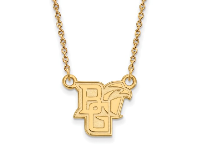 10k Yellow Gold Bowling Green State Small Pendant Necklace