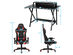 Goplus Gaming Computer Desk&Massage Gaming Chair Set w/Monitor Shelf Power Strip White\Blue\ Grey\Red - Black(Desk)+Red(Chair)