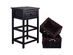 Costway Black Night Stand 3 Tiers 1 Drawer Bedside End Table Organizer Wood W/2 Baskets - Black