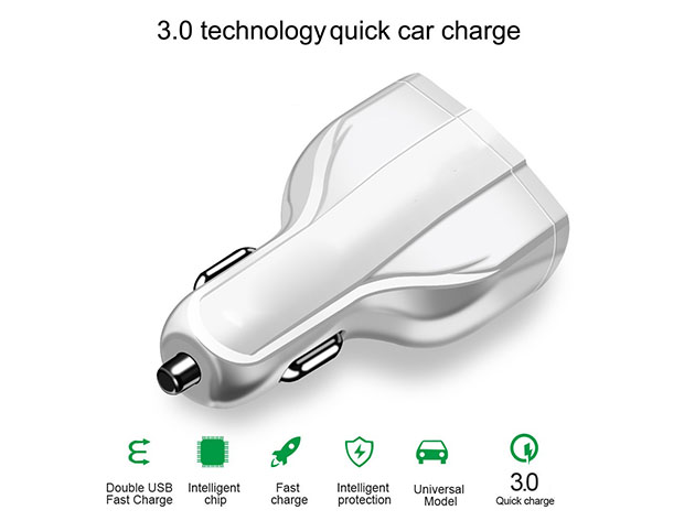 3.0 Car Charger Adapter (White/3-Port)
