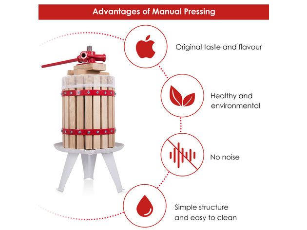 Press Wine Fruit Cider Crusher Juice Maker Apple Grape 1.6 Gallon Tool Wood Machine 