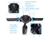 Goplus LED Bluetooth Folding Electric Scooter with Removable Seat Speed Up to 15.5 MPH Black