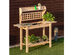 Costway Garden Potting Bench Workstation Table w/Sliding Tabletop Sink Shelves - Natural