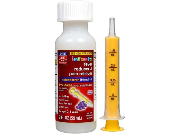 Rite Aid Infants Fever Reducer and Pain Reliever Oral Suspension, Grape Flavor, 2 Fluid Ounces