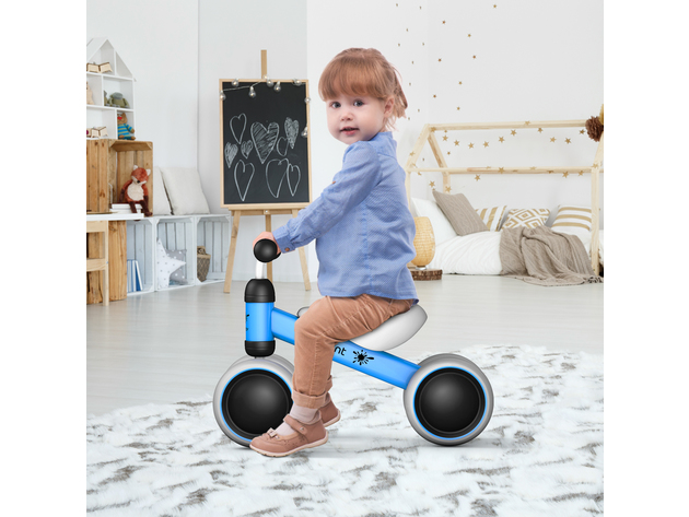 4 Wheels Kids Balance Bikes No Pedal Children Walker Toys 18-36 Months - Blue