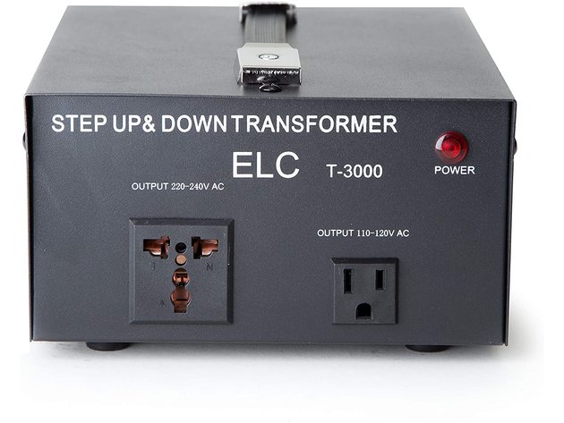 ELC T-3000 3000-Watt Voltage Converter Transformer Step Up/Down 110V/ 220V Circuit Breaker Protection [3-Years Warranty], black StackSocial