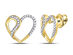 1/6 Carat (ctw) Diamond Heart Earrings in 10K Yellow Gold