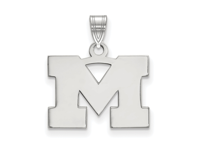10k White Gold U. of Michigan Small Initial M Pendant