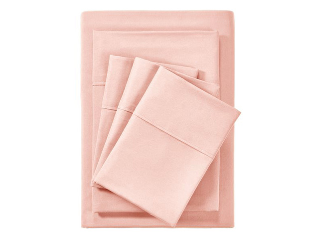 Bamboo 2000 Count 6-Piece Sheet Set with SnugGrip (Blush/Twin XL)