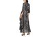 INC International Concepts Women's Volume-Sleeve Striped Wrap Maxi Dress Black Size Large