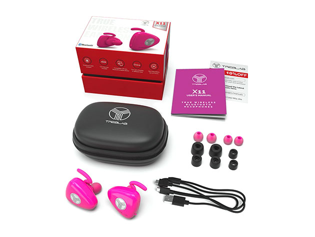 TREBLAB X11 Bluetooth In-Ear Headphones (Pink)