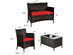 Costway 4 Piece Rattan Patio Furniture Set Cushioned Sofa Chair Coffee Table Red 