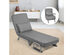 Costway Folding 5 Position Convertible Sleeper Bed Armchair Lounge Couch w/ Pillow Gray - Gray