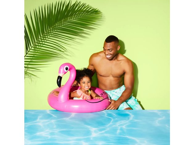 Sun Squad Flamingo Lil' Float with 27 Inches Diameter Vinyl Pool Float Accommodates Up to 45 Pounds, Pink