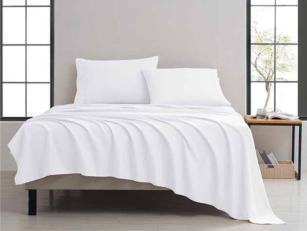 Kathy Ireland Twill Weave Luxury 4-Piece Sheet Set (White)