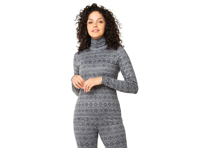 Kyodan Womens Nordic Turtleneck Long sleeve Top Base Layer Shirt - Large
