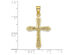 10K Yellow Gold Textured Cross Crucifix Pendant Necklace with Chain