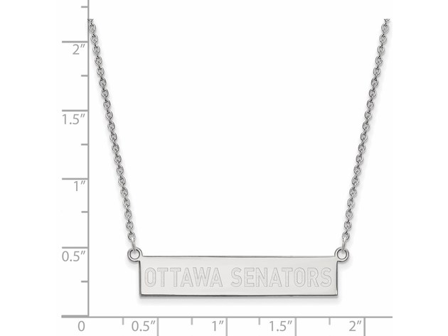 Sterling Silver NHL Ottawa Senators SM Bar Necklace, 18 In