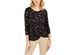 Style & Co Women's Floral-Print Twist-Front Top Black Size Medium