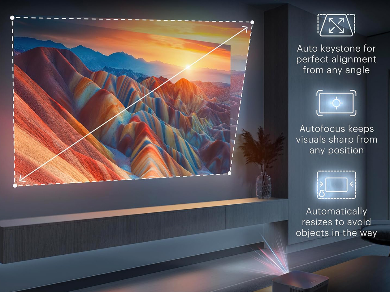 Kodak Flik X20 1080p Smart Projector Kit with Case & Screen (White)