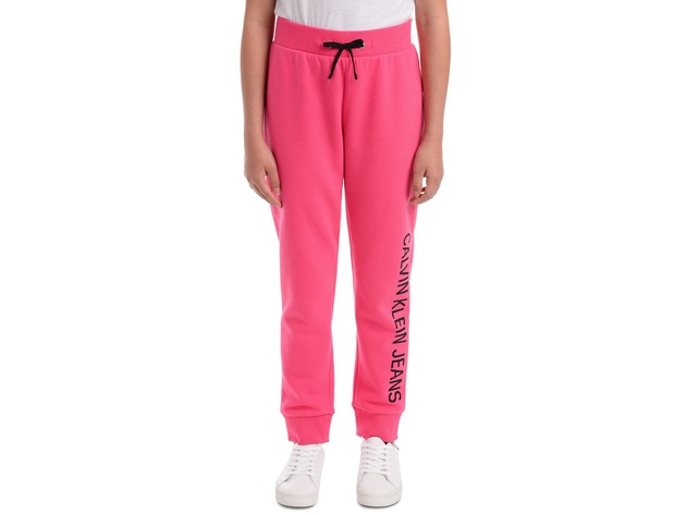 Calvin Klein Big Girls Logo Sweatpants Fuchsia Size Medium (8-10)