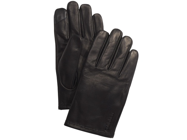 Calvin Klein Men s Leather Touch Screen Gloves Black Size X Large StackSocial