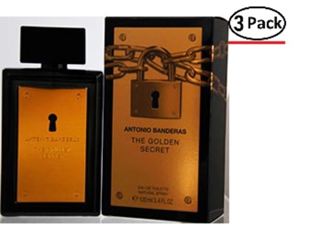 ANTONIO BANDERAS THE GOLDEN SECRET by Antonio Banderas EDT SPRAY 3.4 OZ for MEN ---(Package Of 3)