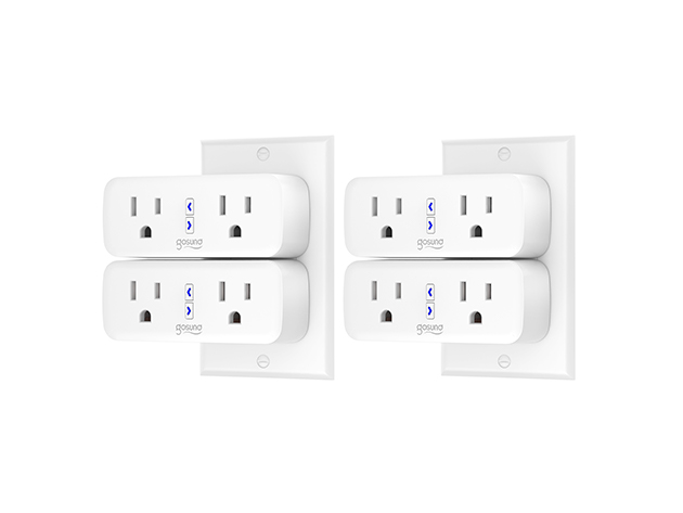 Smart Dual Plug Outlet with Alexa & Google Home Capability (4-Pack)