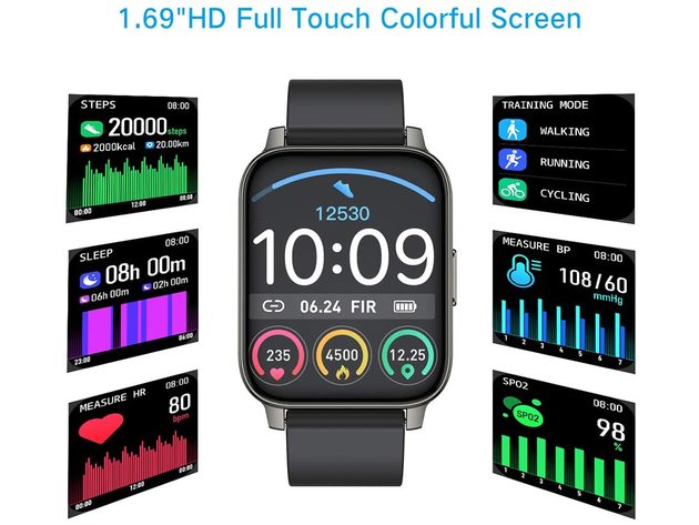 Smart Watch 2021 Watches for Men Women, Fitness Tracker 1.69" Touch Screen Smartwatch