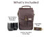 Brown Insulated Genuine Leather Wine Carrier Bag & 2 Wine Tumblers. Wine Cooler Bag For Women & Men