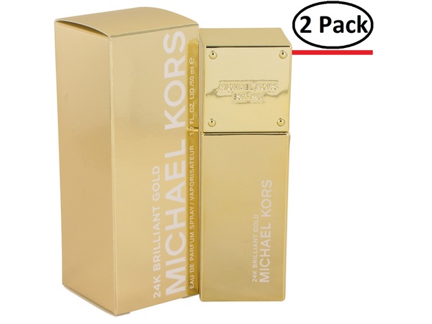 Michael Kors 24K Brilliant Gold by Michael Kors Eau De Parfum Spray 1.7 oz for Women (Package of 2)