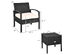 Costway 3 Piece Outdoor Patio Rattan Furniture Set Storage Coffee Table Cushioned Sofa Black 