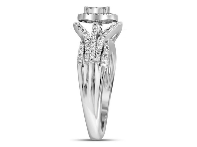1/3 Carat (ctw H-I, I1-I2) Diamond Engagement Ring in 10K White Gold - 8.5