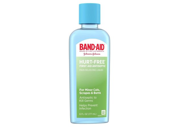 Band Aid First Aid Hurt Free Antiseptic Wash Treatment for Minor Cuts, Scrapes & Burns, 6 Fluid Ounce