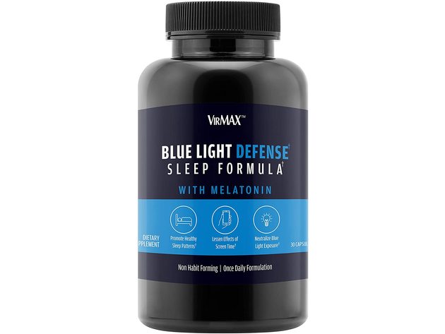 VirMAX Blue Light Defense Sleep Formula, Sleep Aid, Supports Natural Production Of Melatonin, 30 Capsules