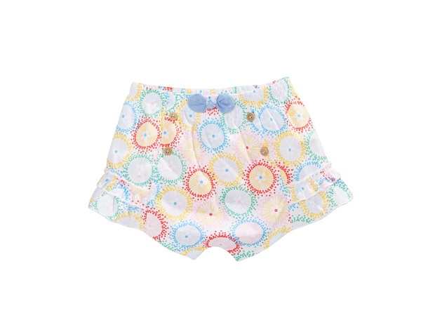 First Impressions Baby Girls Cotton Printed Shorts White Size 3-6 Months