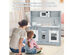Costway Pretend Play Kitchen Wooden Toy Set for Kids w/ Realistic Light & Sound - White and Gray