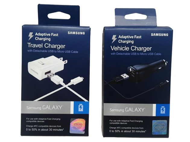 Samsung Adaptive Fast Charging USB Car Charger & Travel Charger - (Retail Packing) AFC Technology - 2 Pack