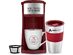 AdirChef Mini Travel Single Serve Coffee Maker & 15oz Travel Tumbler (Ruby Red)