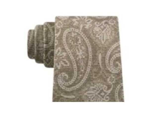 Michael Kors Men's Brown Paisley Silk Blend Neck Tie Brown Size Regular