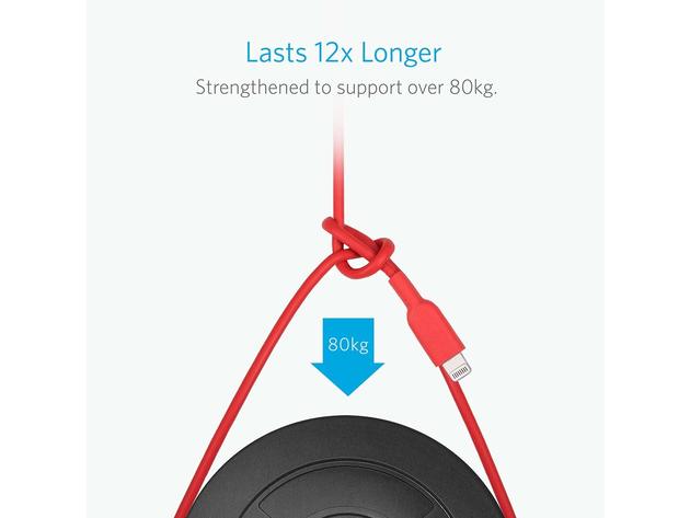 Anker 321 USB-A to Lightning Cable (Red/6ft)